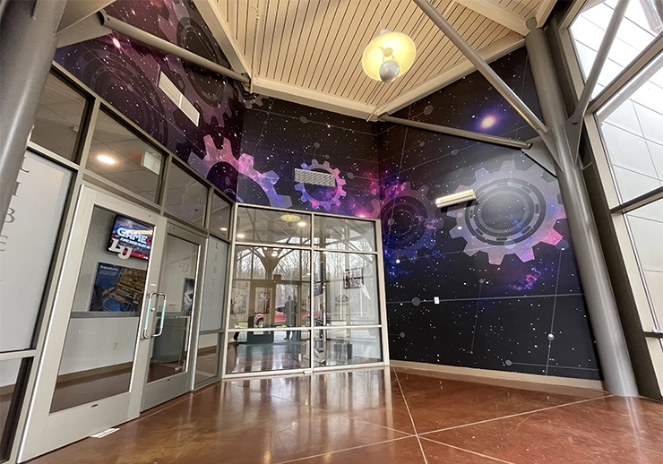 lu aeronatics space wall mural