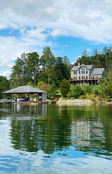 smith moutain lake house with window tint